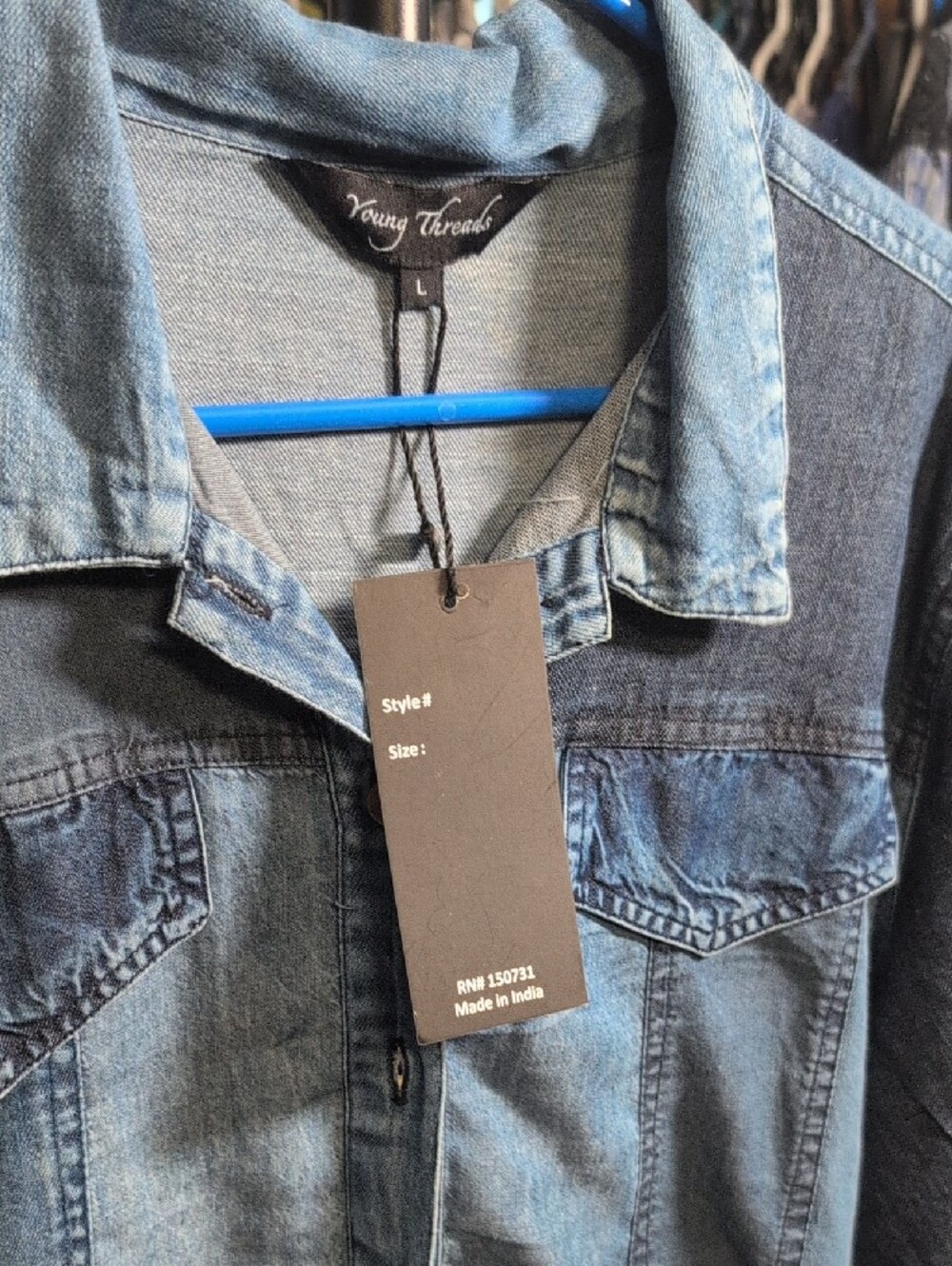 Young Threads Blue Denim Ruffle Jacket NWT - Picture 2 of 4